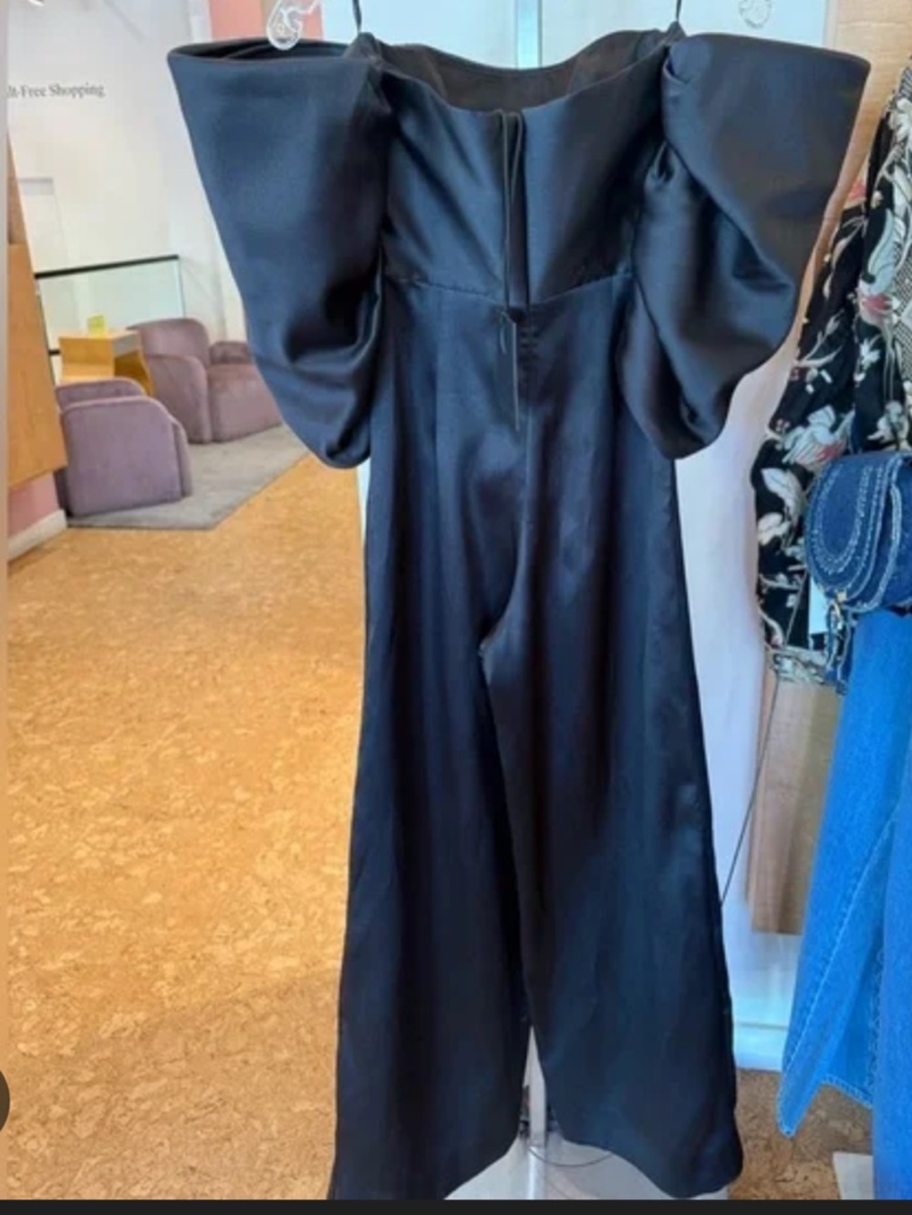 Solace London Black Off-Shoulder Wide-Leg Jumpsuit dress size 2 NWT - Picture 9 of 9